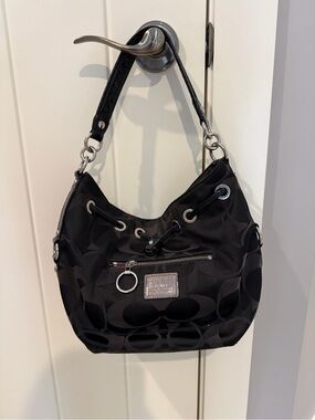Coach Poppy Signature Sateen Small Drawstring Cinch Bag 18354